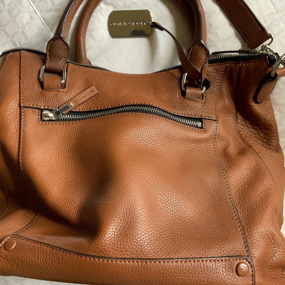 Vince Camuto Tan Leather Shoulder Bag